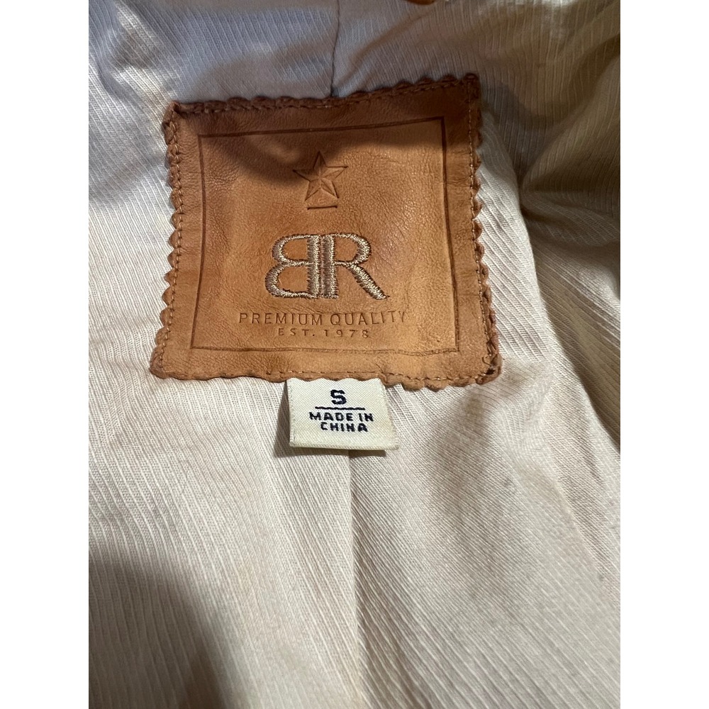 Vintage Banana Republic Genuine Leather Tan Bomber Moto Jacket 2007 Safari Camel - Picture 6 of 14